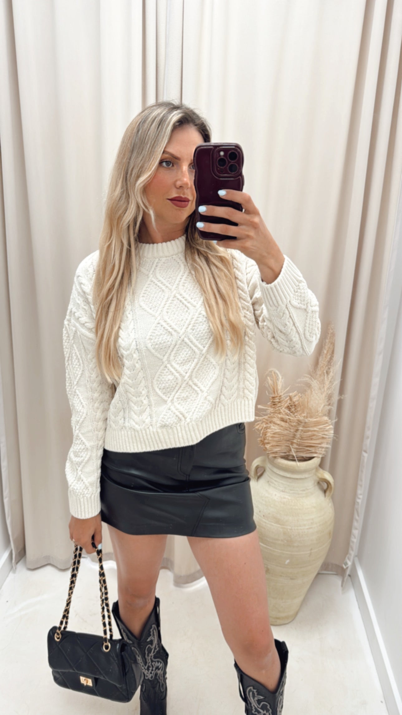 LELLY CABLE KNIT SWEATER (CREAM) | ONLY