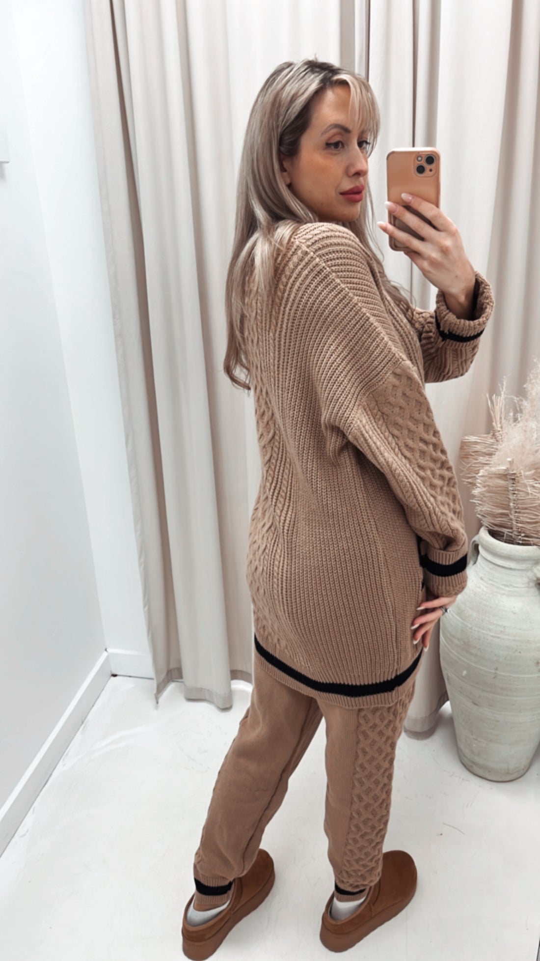 ISABELLE  KNIT LUX LOUNGE SET (CAMEL)