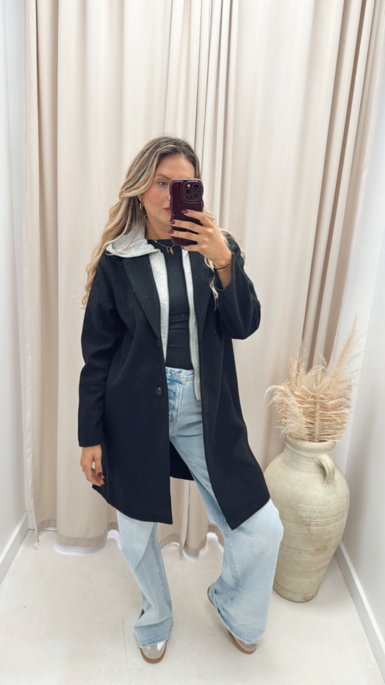 RACHEAL HOODED COAT | BLACK