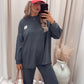 CLASSIC CORDUROY SWEATER AND TROUSER SET (CHARCOAL)
