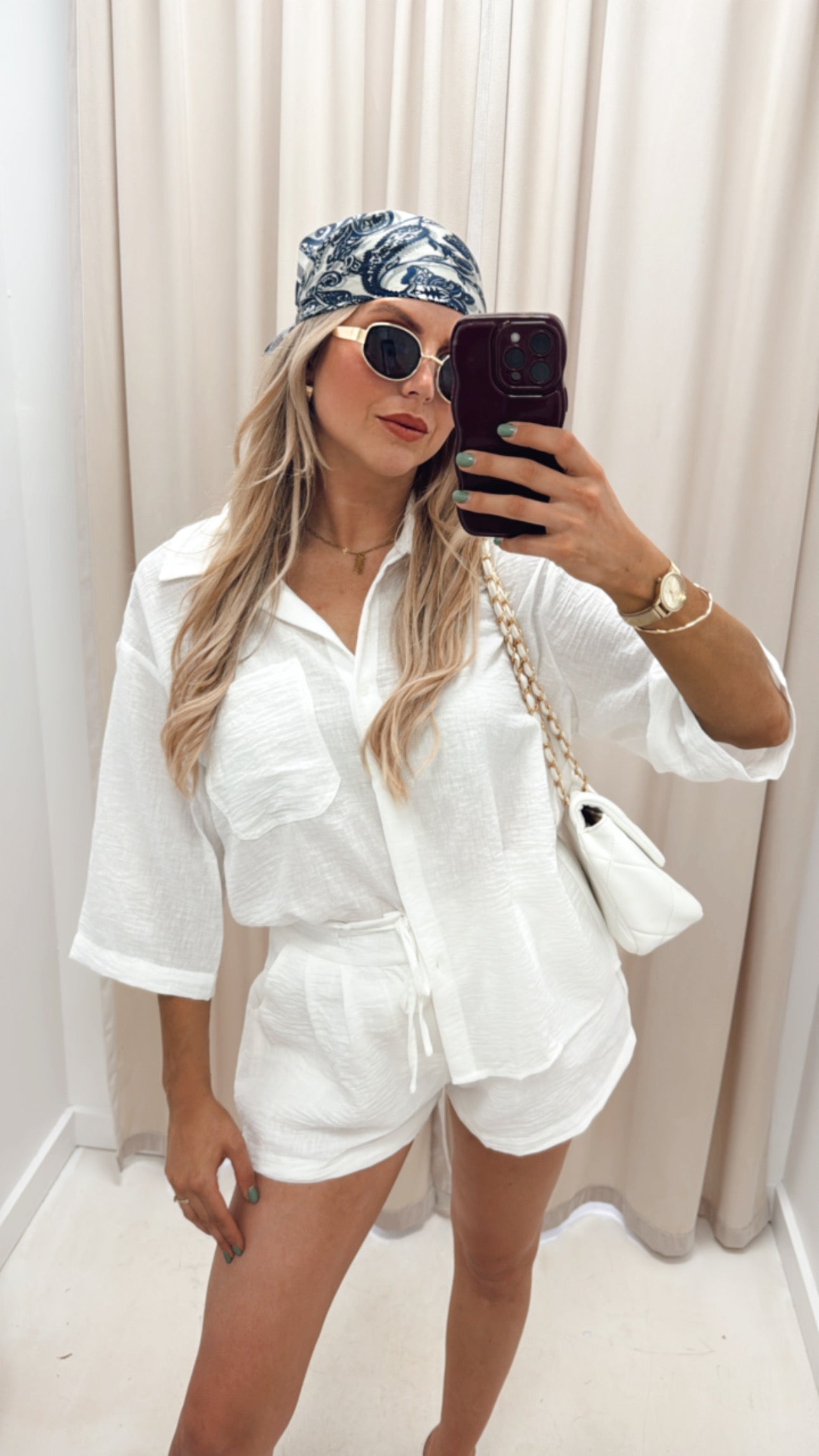 NIKKI TWO PIECE LINEN SET (WHITE)