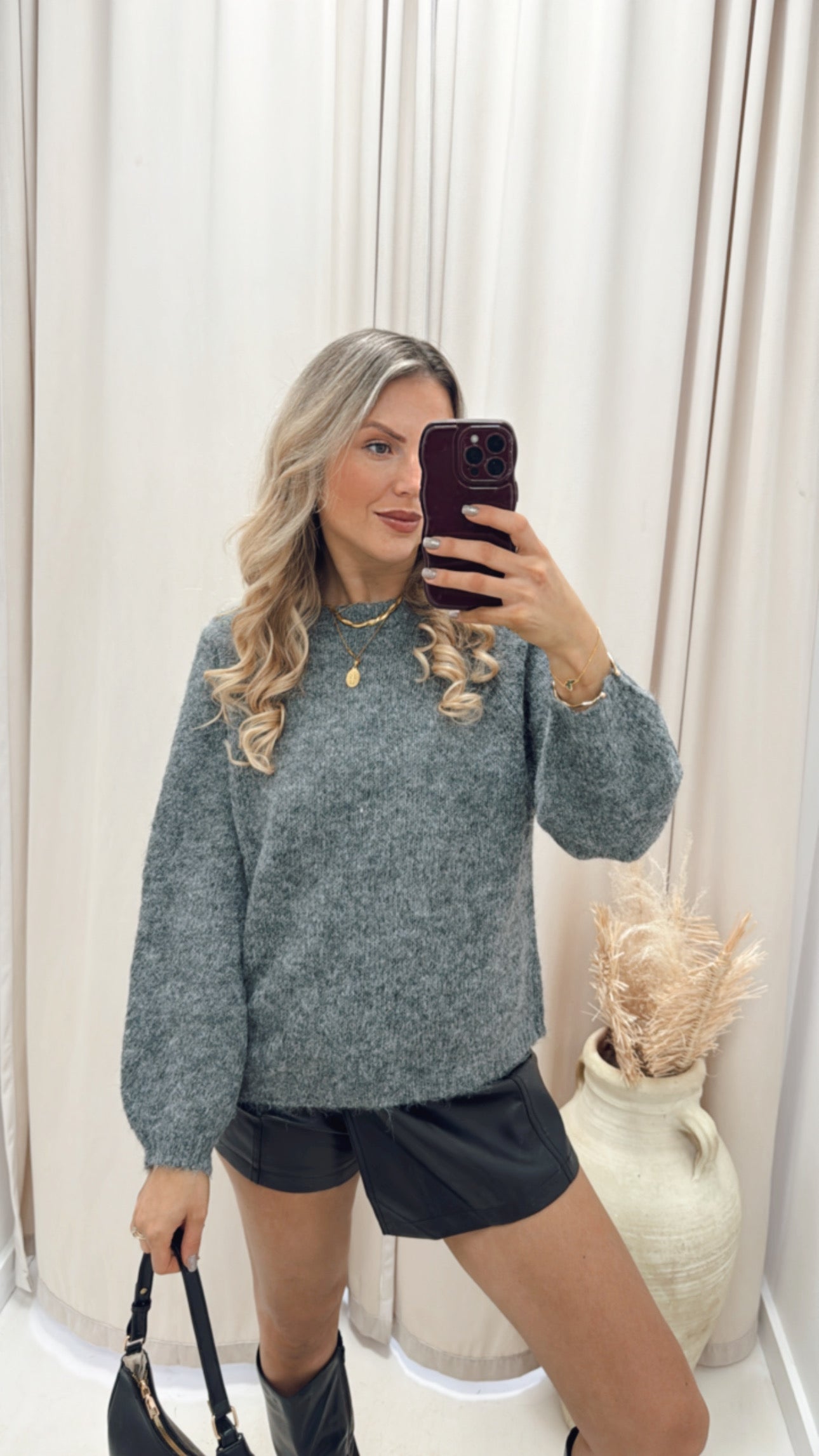 SUTTON L/S OPEN BACK TIE KNIT SWEATER | NOISY MAY