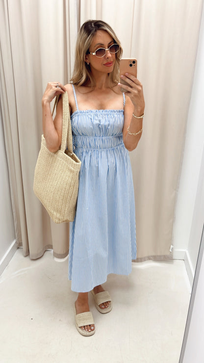 NEW CLAIRE NAUTICAL MIDI DRESS