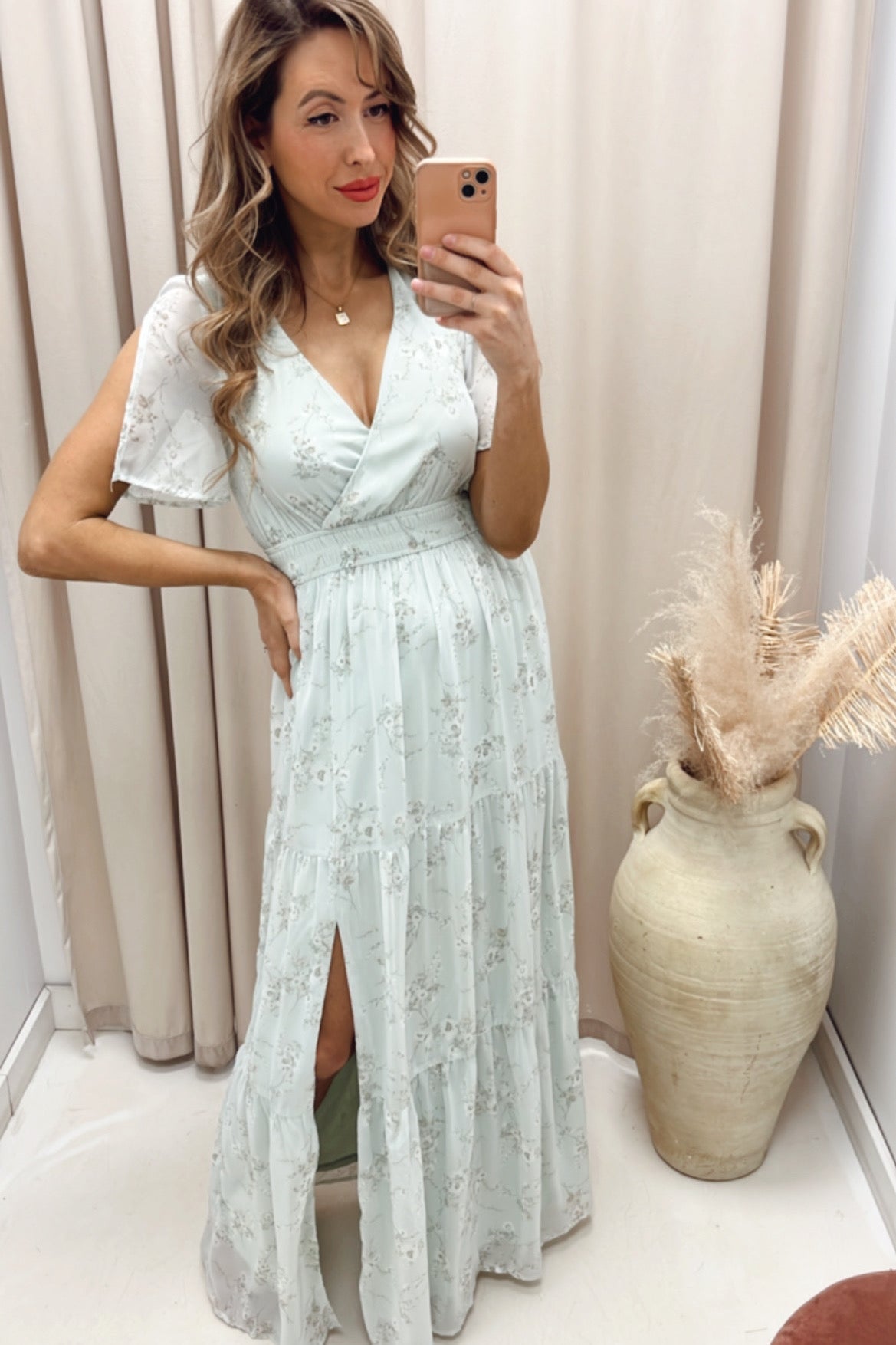 NEW VINYARD FLORAL PRNT MAXI (LIGHT SAGE)