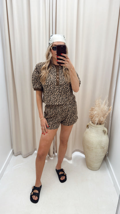 NEW GEORGIA TWO PIECE SHORT SET (ANIMAL PRINT)