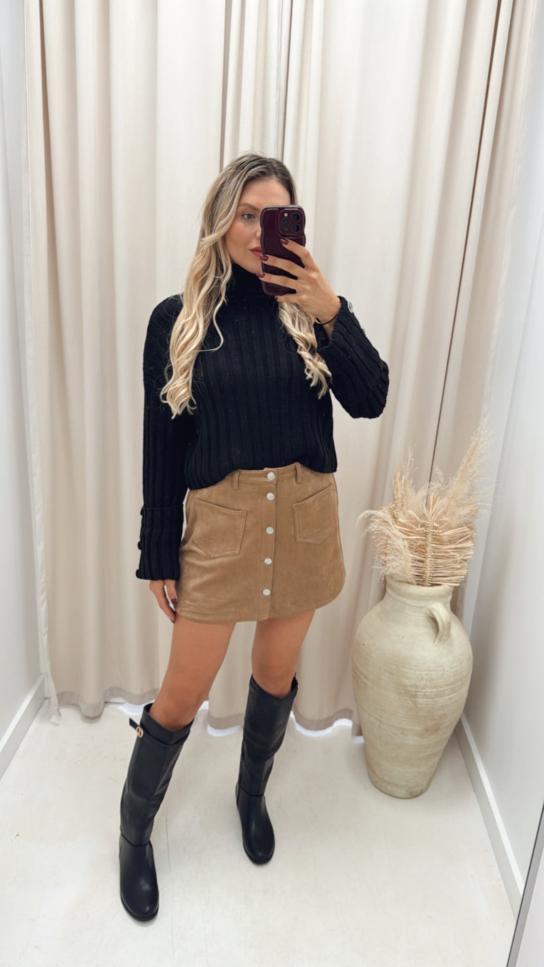 ESTELLA RIBBED SWEATER (BLACK)