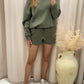 NEW CHARLIZE TWO PIECE SHORT SET (OLIVE)