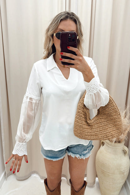 NEW BRANDY BLOUSE (WHITE)