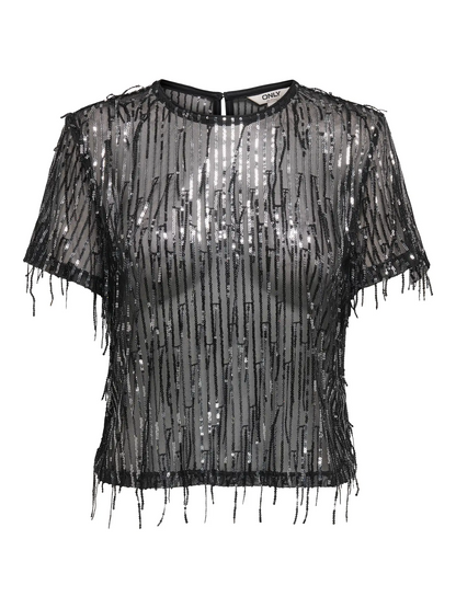 ONLSPACY SS SEQUINS TOP WVN | ONLY