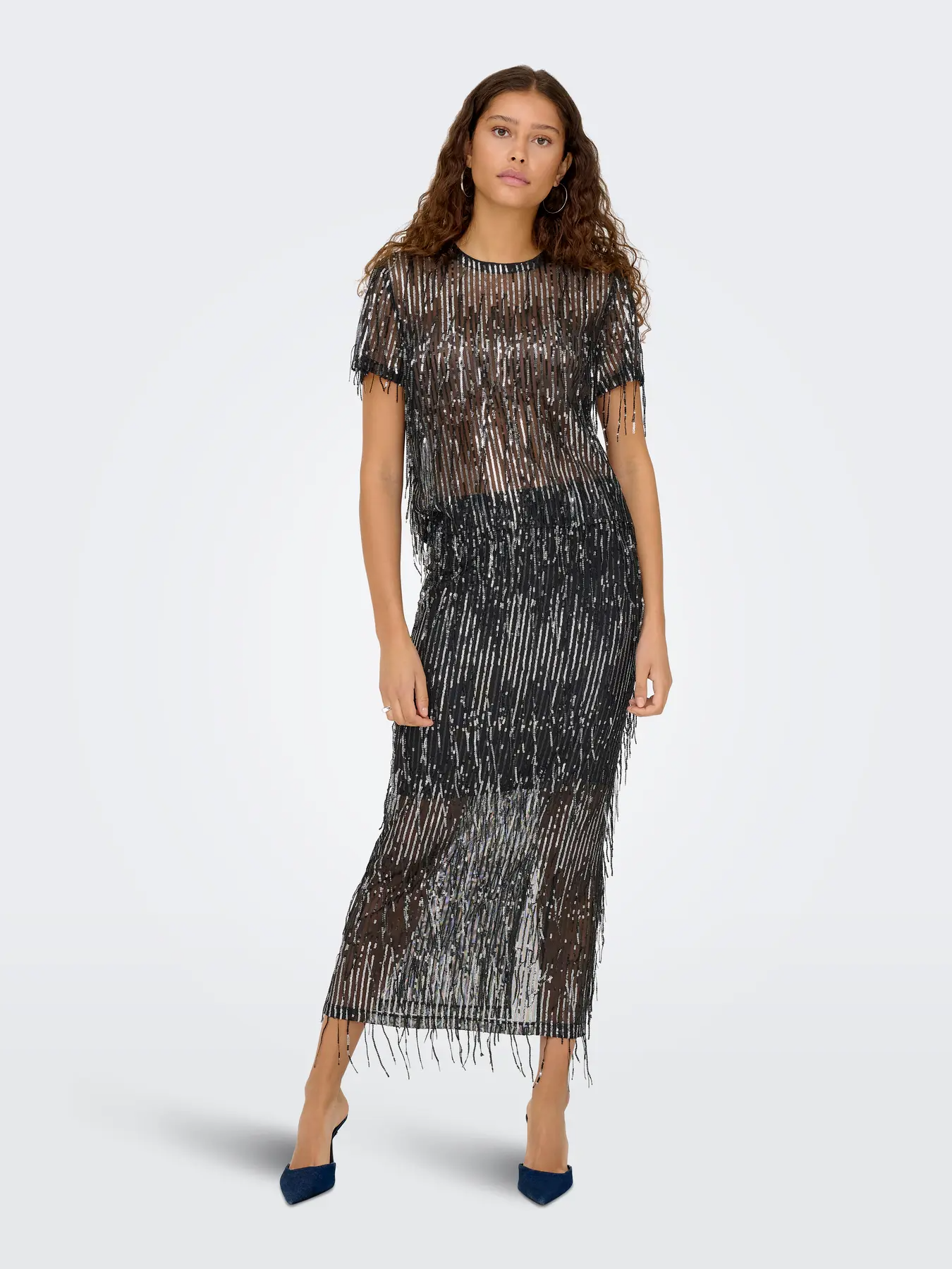 ONLSPACY SS SEQUINS TOP WVN | ONLY