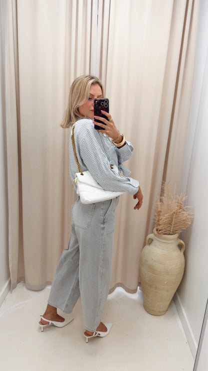 SLOUCHY CROPPED BARREL JEANS (GREY)
