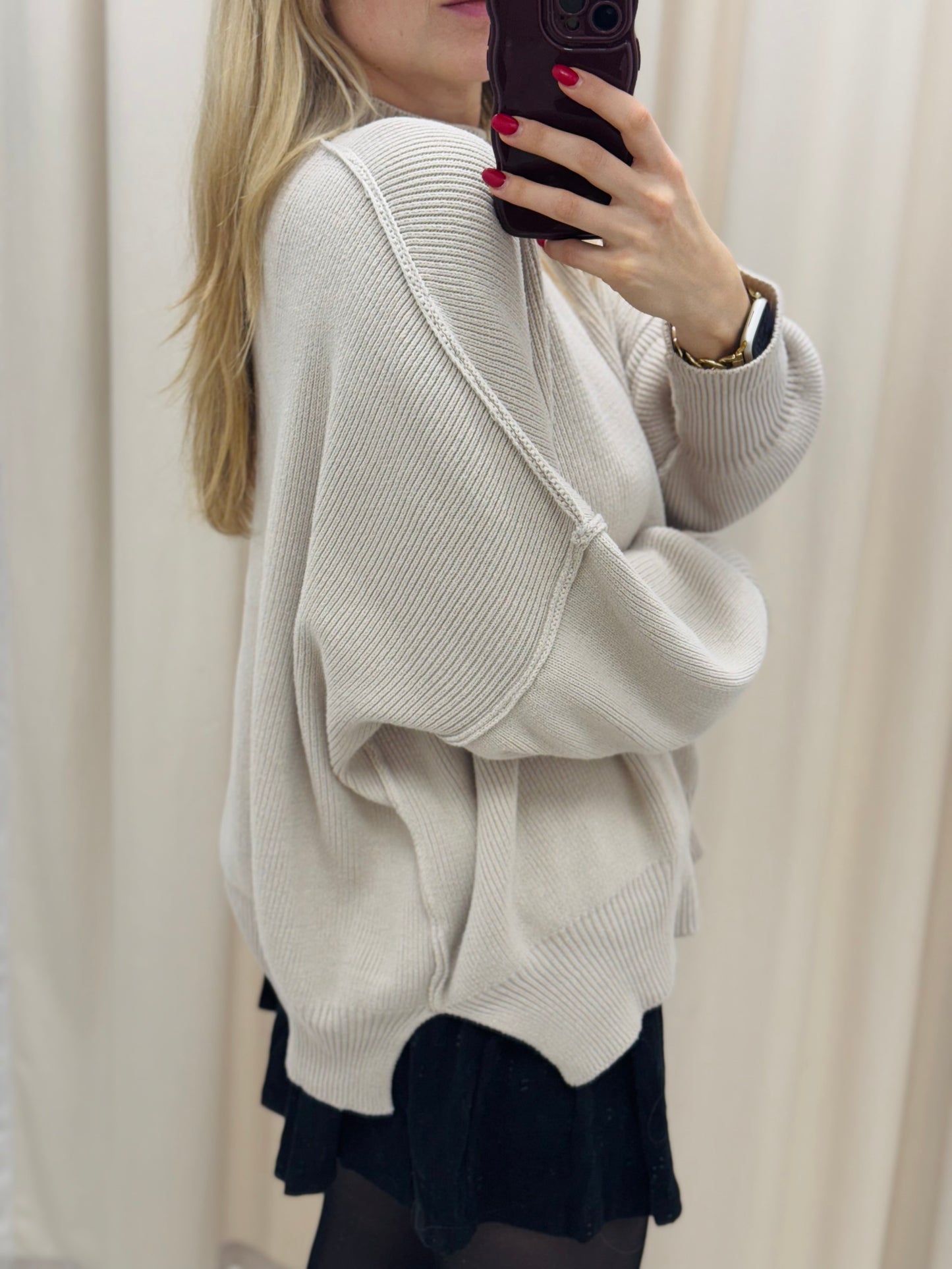 NEW WILLOW OVERSIZED SWEATER (HEATHER BEIGE)