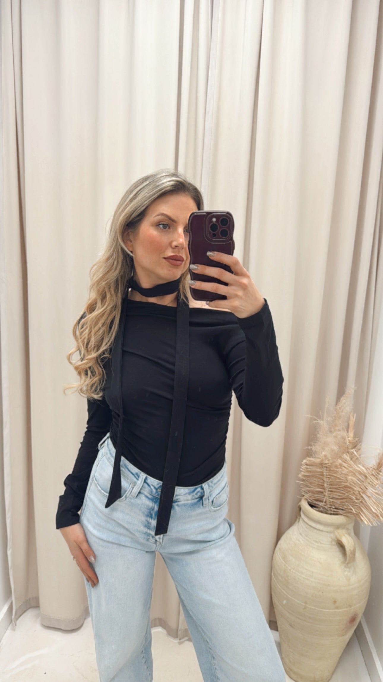 CLARISSA OFF-SHOULDER TOP WITH SCARF