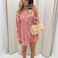 POPPY STRIPED SHIRT DRESS (RED)