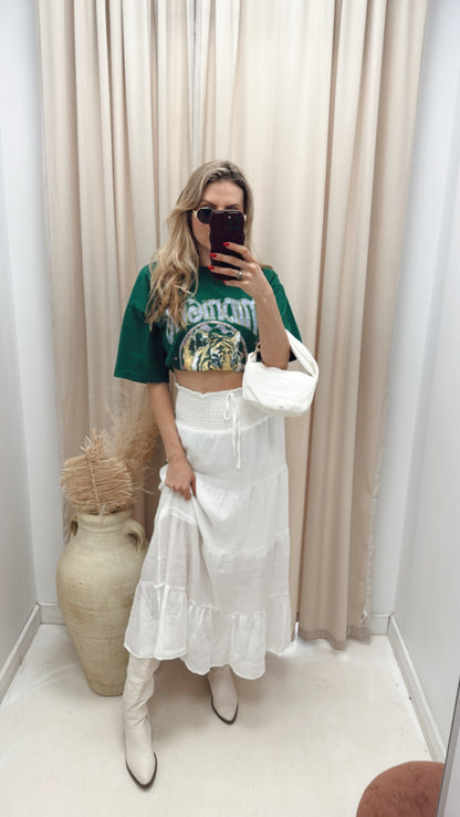 NEW SHANIA TIERED MAXI SKIRT (WHITE)