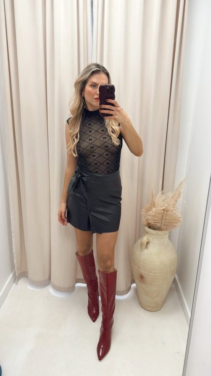 MOCK NECK SHEER TOP (BLACK)