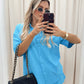 CLAVIYA TWO PIECE SHORT SET (BLUE)