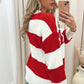 MERRY CHRISTMAS KNIT STRIPE SWEATER (RED)