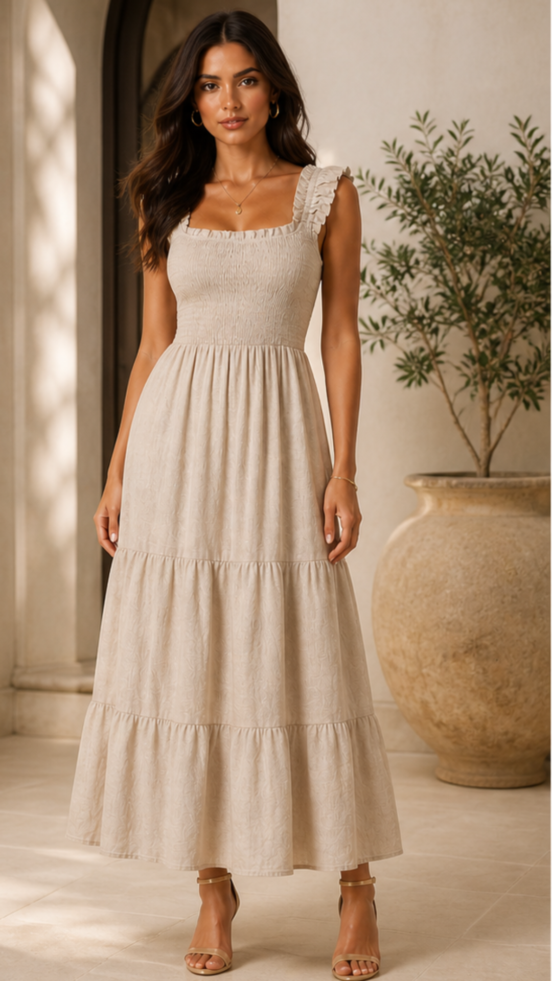 SLEEVELESS LINEN MAXI DRESS