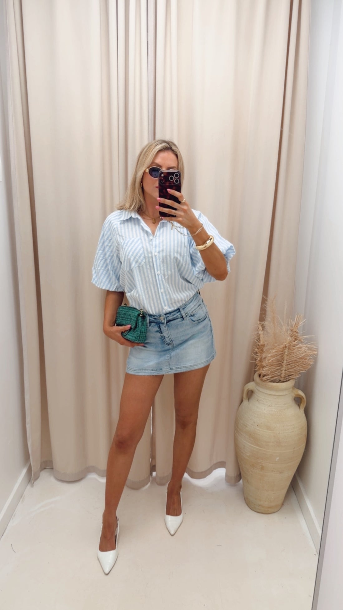 LIGH WASH HIGH RISE SKORT