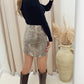 JESSY SEQUIN MINI LEOPARD SKIRT (ONLY)
