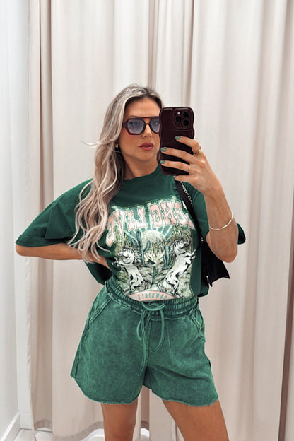 LONG LIVE COWGIRLS VINTAGE GRAPHIC T-SHIRT (GREEN)