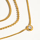 NEW PAULETTE 18K GOLD NON-TARNISH TRILAYER CZ CHAIN NECKLACE (PRE-ORDER)