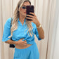 CLAVIYA TWO PIECE SHORT SET (BLUE)