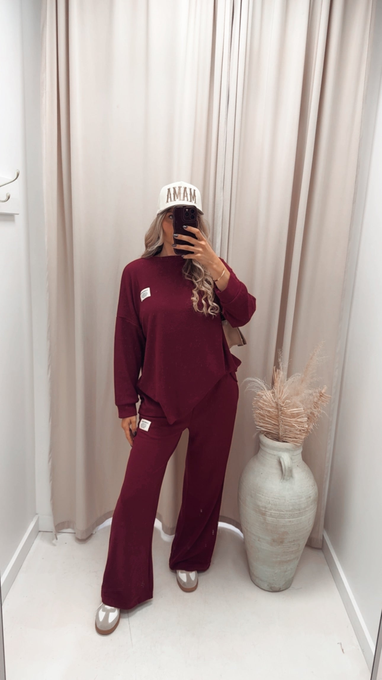 CLASSIC CORDUROY SWEATER AND TROUSER SET (BURGUNDY)