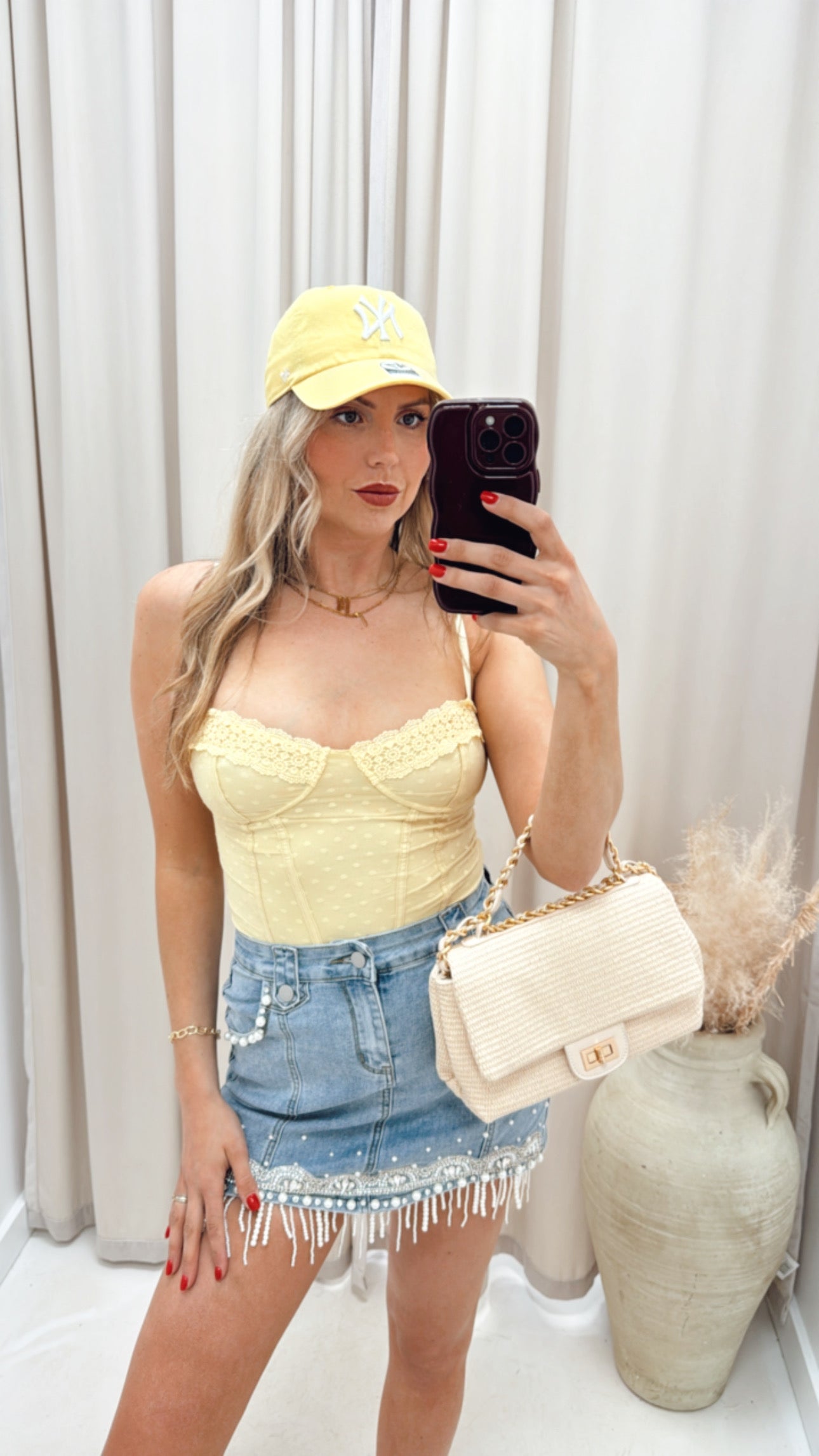 NEW BLUE STRETCH DENIM MINI SKIRT