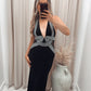 VELVET HALTER GOWN