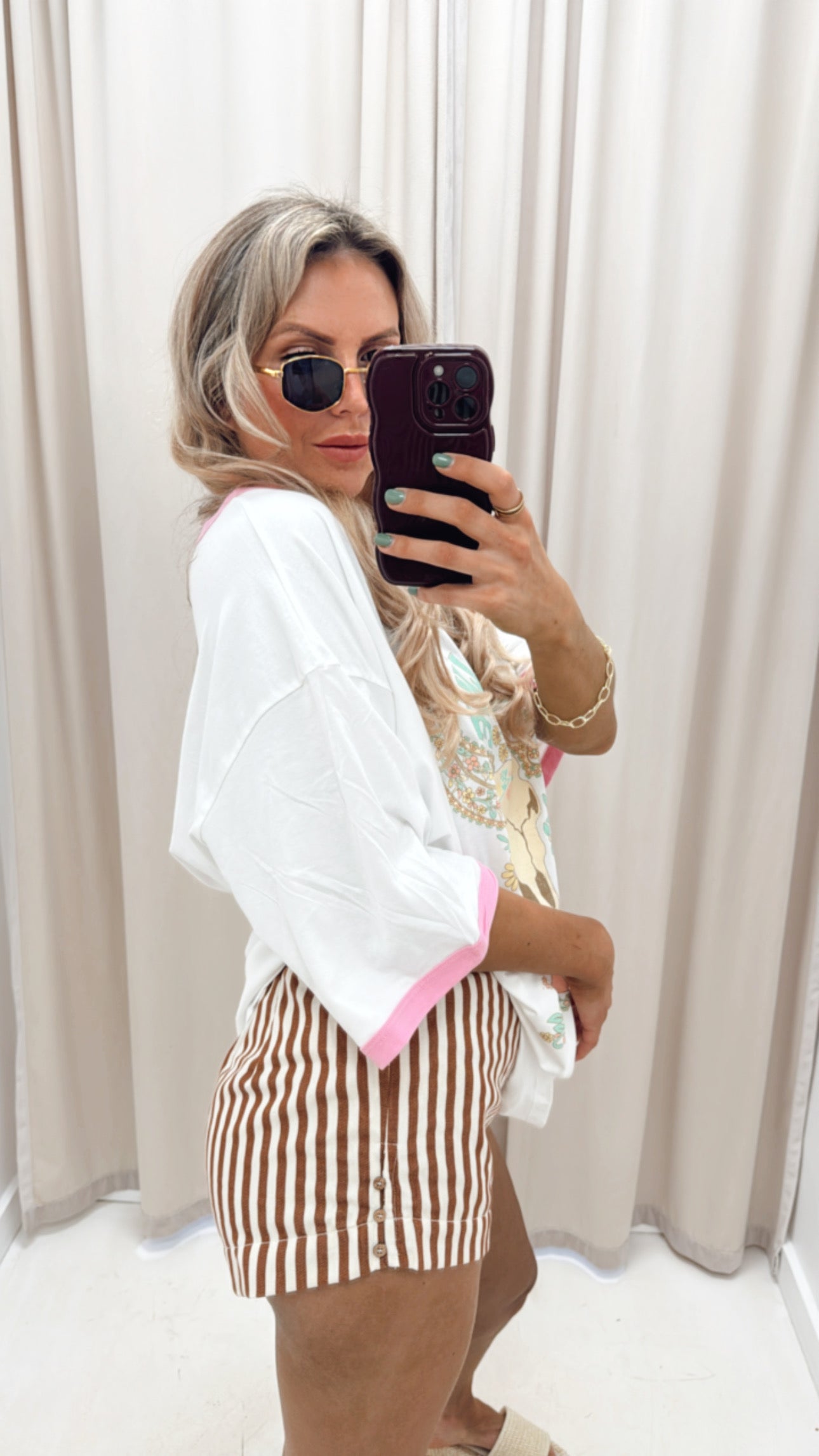 BILLY STRIPED SHORTS (BROWN)