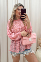 NEW ELLERIE LACE TOP (MAUVE PINK)