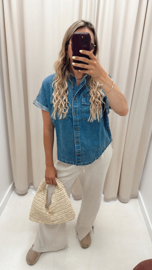 APRIL DENIM TOP
