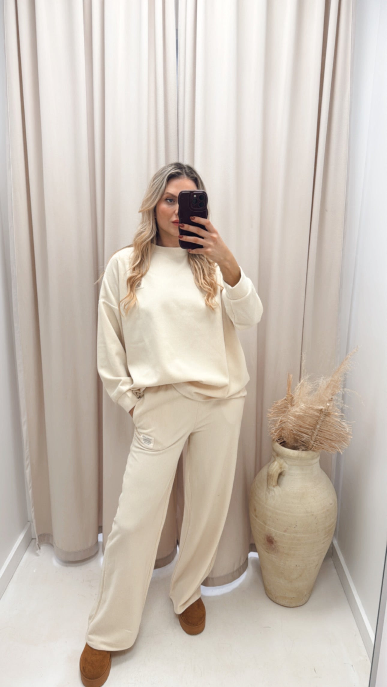 CLASSIC CORDUROY SWEATER AND TROUSER SET (IVORY)