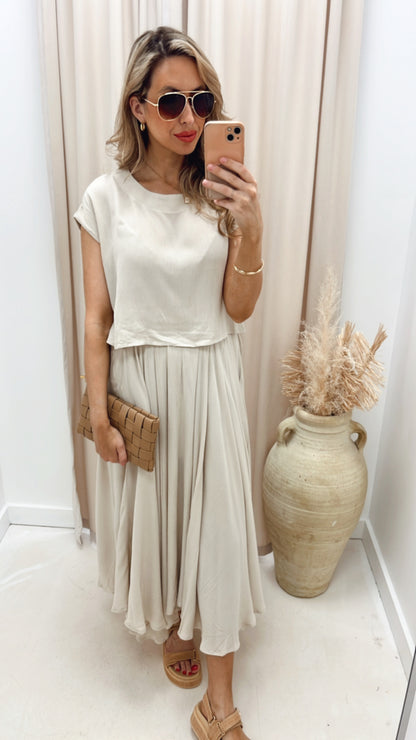 ZOEY TEE CROP AND SKIRT SET (HOT RESTOCK)
