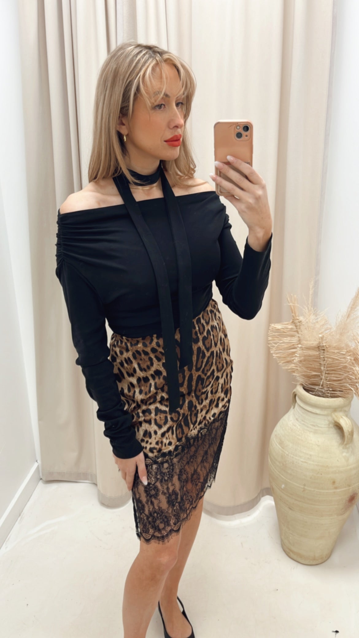 CLARISSA OFF-SHOULDER TOP WITH SCARF