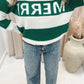MERRY CHRISTMAS KNIT SWEATER (GREEN)
