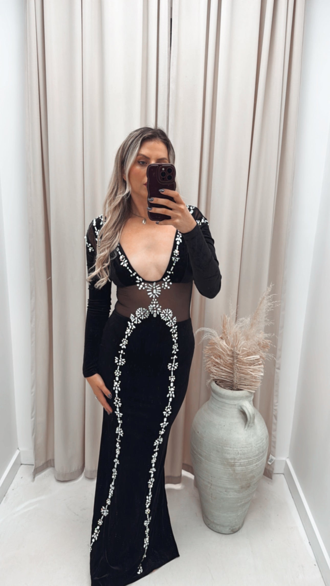 VELVET MESH RHINESTONE EMBELLISHED (BANJUL)