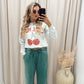 JENINE WIDE LEG FLEECE PANT (GREEN)