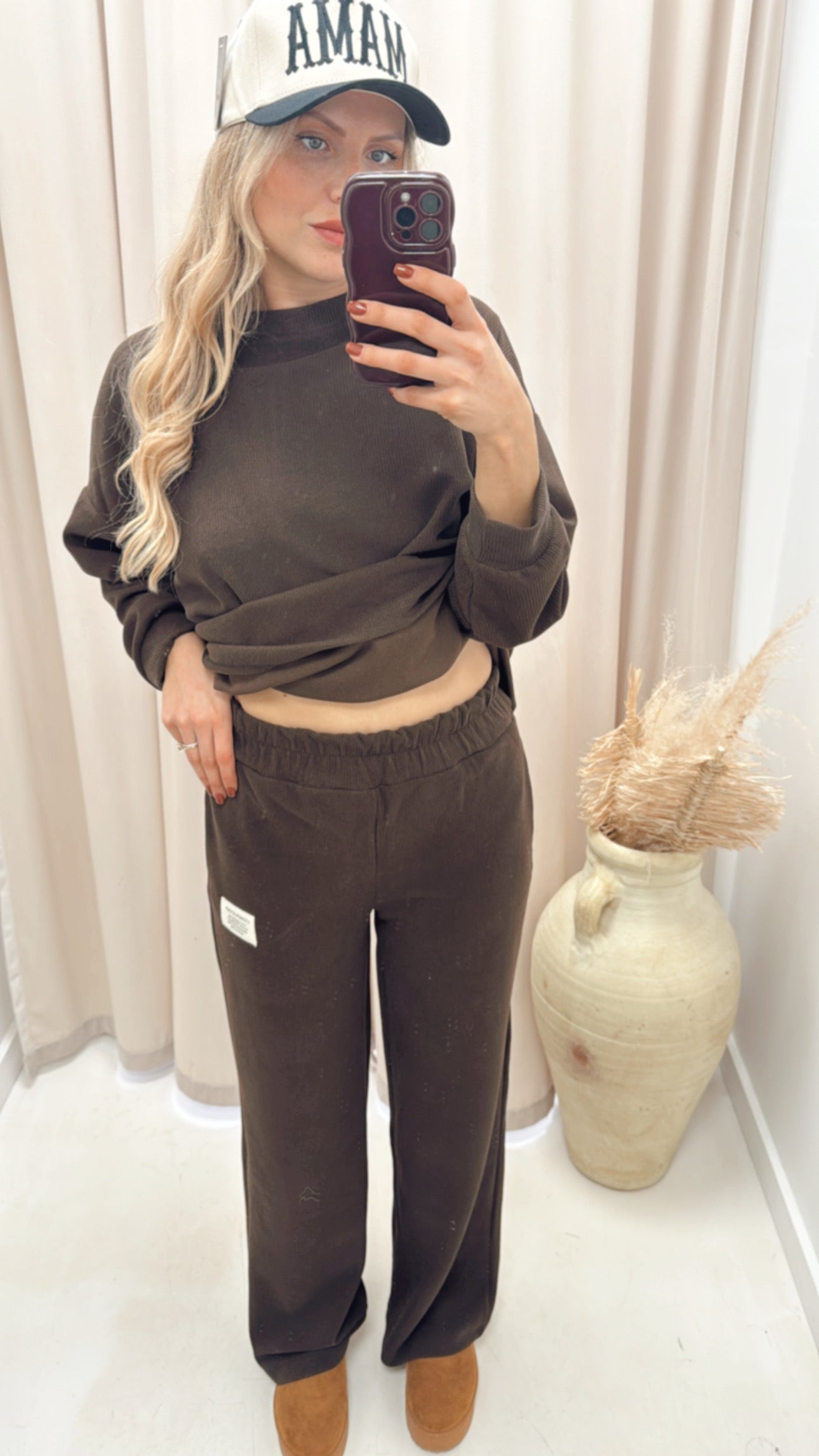 CLASSIC CORDUROY SWEATER AND TROUSER SET (CHOCOLATE)