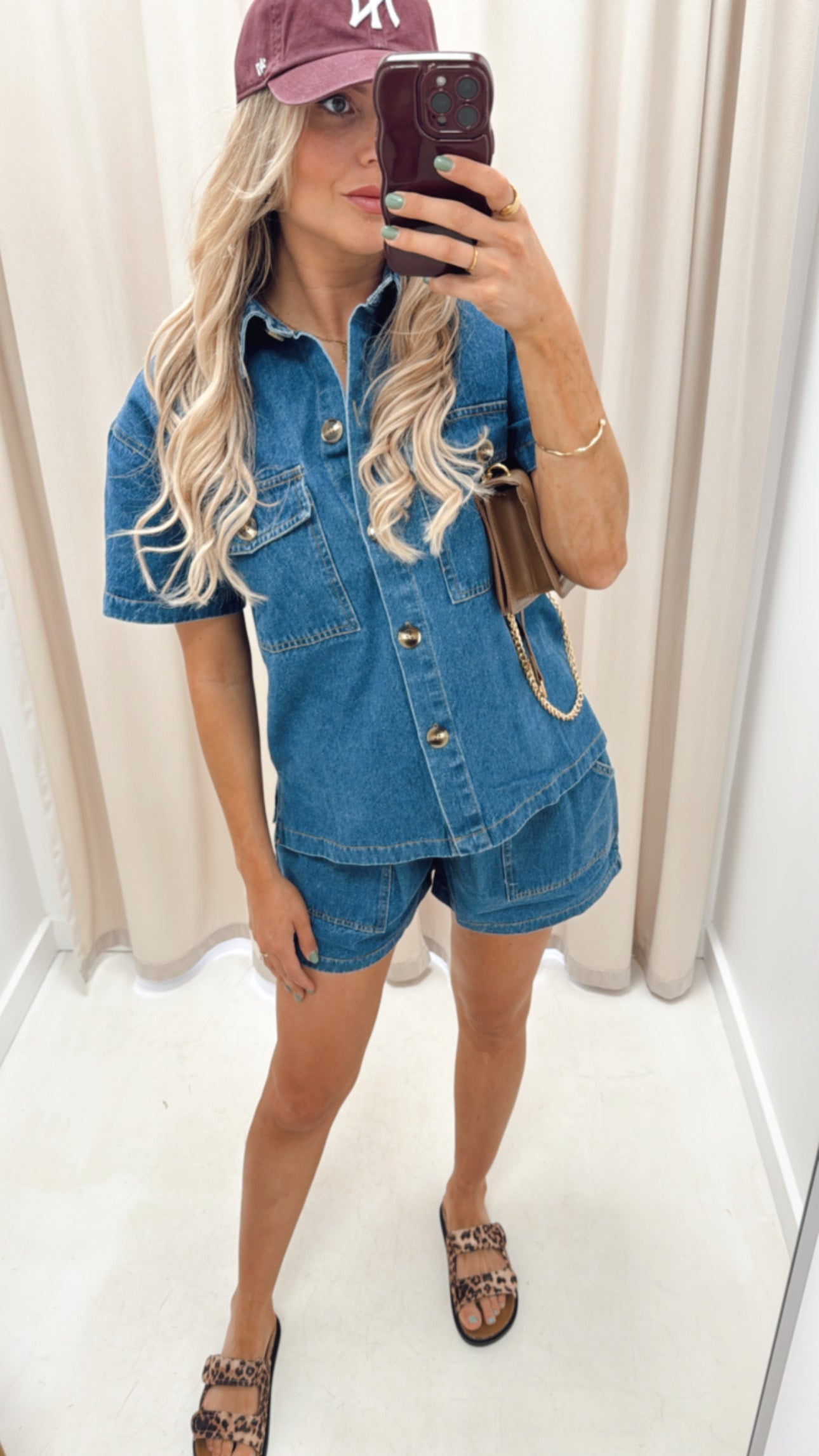 MORGAN TWO PIECE DENIM SHORT SET