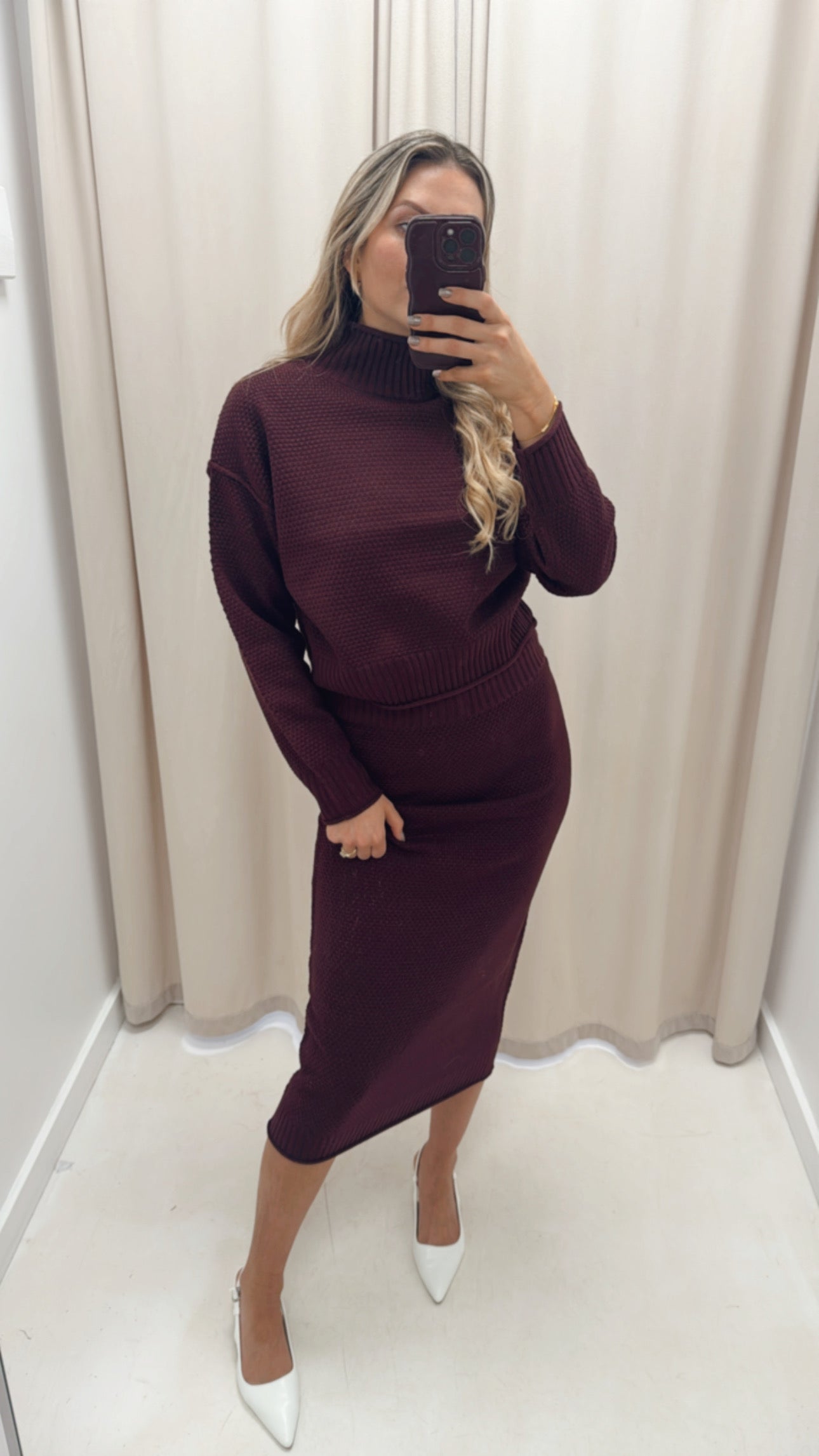 VALERI TWO PIECE SET (BURGUNDY)