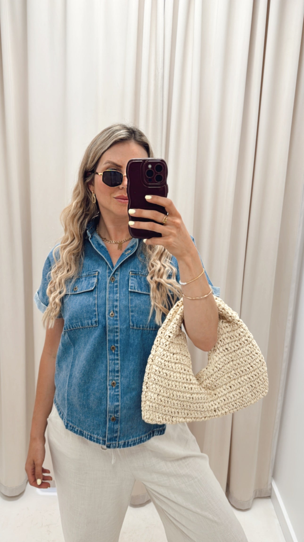 APRIL DENIM TOP