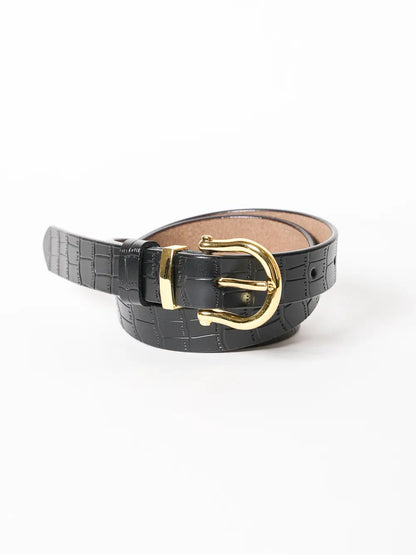 NEW LEATHER BELT (BLACK)