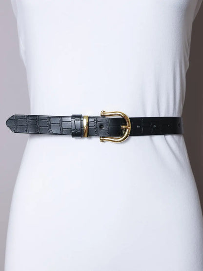 NEW LEATHER BELT (BLACK)