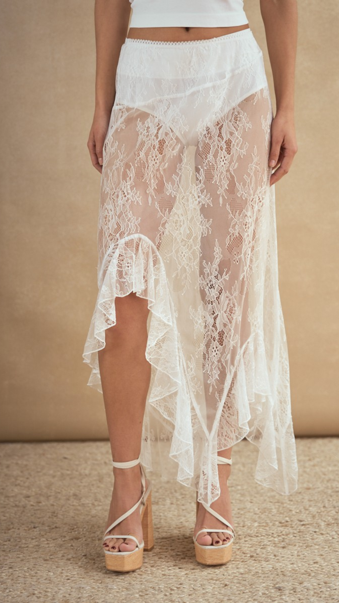 ASYMMETRIC RUFFLE SKIRT