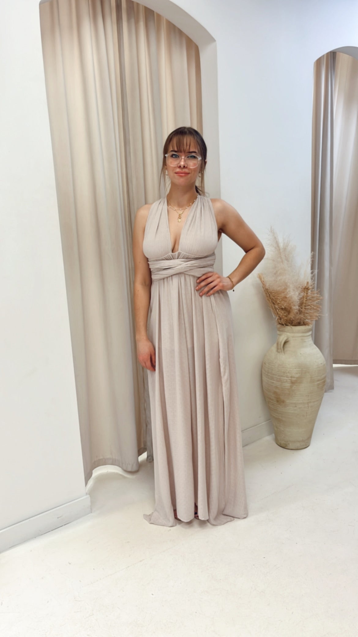 NEW KHALECI MAXI DRESS (TAUPE)