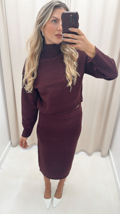 VALERI TWO PIECE SET (BURGUNDY)