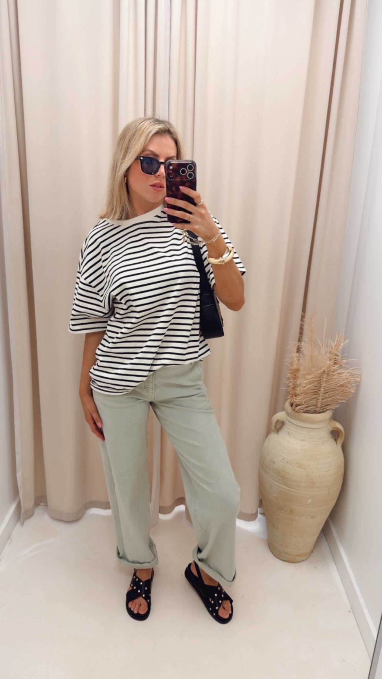 SAGE TUMMY CONTROL SLOUCHY ANKLE BAGGY PANTS
